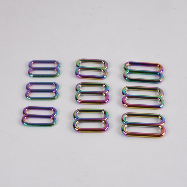 4pcs Rainbow Color Metal adjustable buckle