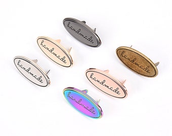 New Rainbow Color Handmade Label, Oval Name Plate