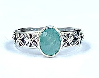 Faceted Grandidierite Sterling Silver Ring: Rare Gemstone Jewelry