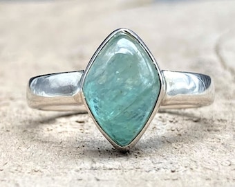 Handmade Grandidierite Kite Sterling Silver Ring - US Size 7