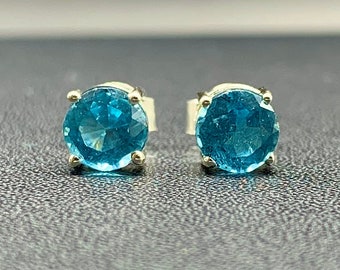 Boucles d'oreilles en argent sterling cyanite sarcelle, bijoux en cristal de guérison
