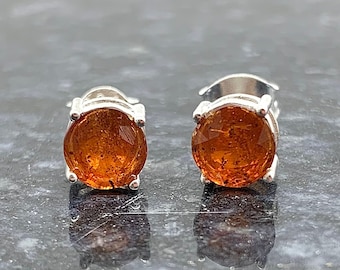 Pendientes de plata de ley con cianita naranja, joyería de cristal curativo