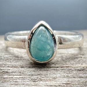 Natural Grandidierite Silver Ring, Handmade Silver Jewelry, Grandidierite Ring, Healing Crystal, One of A Kind, Ring Size US 8