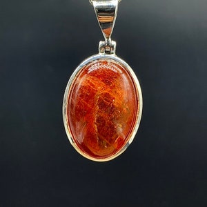 Natural High Quality Sunstone Pendant, Handmade Sunstone Necklace, Healing Crystals, Large Sunstone Pendant in Sterling Silver, 38.75 TCW