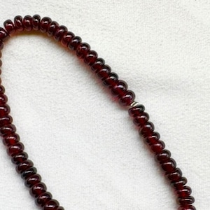 Natural Red Garnet Roundel Stretch Bracelet, Red Garnet Roundel Beads Bracelet, Red Garnet Stretch Bracelet, January Birthstone