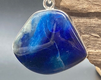 Afghanite Sterling Silver Pendant, Color Change Gemstone, Handmade Healing Crystal 35.55 TCW