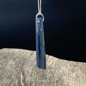Natural Blue Kyanite Crystal Pendant With Chain, Blue Kyanite Gemstone Necklace, Crystal Necklace, Healing Chakra Crystal, 34.20 TCW