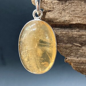 Top Quality Natural Citrine Pendant With Silver Chain, Healing Crystal Pendant, Citrine Necklace, Oval Shape Pendant, One Of A Kind