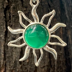 Natural Green Onyx Gemstone Pendant in 925 Sterling Silver Pendant Green Onyx Necklace Handmade Jewelry Gemstone Pendant Gift For Her