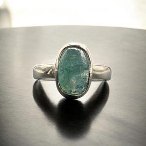 Natural Grandidierite Silver Ring, Handmade Silver Jewelry, Grandidierite Ring, Healing Crystal, One of A Kind, Ring Size US 8