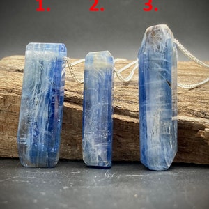 Himalayan Blue Kyanite Crystal Pendant With Sterling Silver Chain, Kyanite Crystal Necklace, Healing Crystal, Gifts For Her