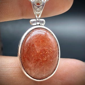 Natural High Quality Sunstone Pendant, Handmade Sunstone Necklace, Healing Crystals, Large Sunstone Pendant in Sterling Silver