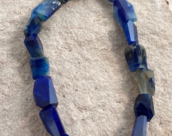 Natural Afghanite Beads Bracelet, Faceted Tumble Beads Bracelet, Afghanite Beads Bracelet, Healing Chakra Crystal Bracelet, Gifts For Her