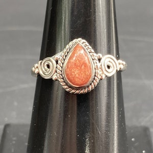 Zonnesteenring, 925 sterlingzilveren ring, oranje zonnesteensieraden, echte gouden zonnesteen, handgemaakt cadeau voor haar, boho- en hippiering.