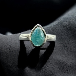 Natural Grandidierite Silver Ring, Handmade Silver Jewelry, Grandidierite Ring, Healing Crystal, One of A Kind, Ring Size US 7