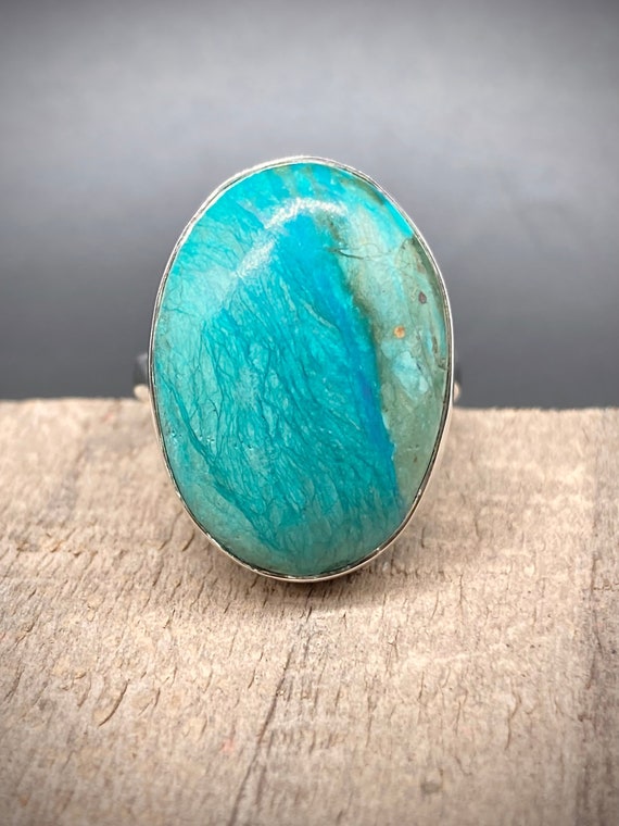 Natural Opalina Sterling Silver Adjustable Ring, Healing Crystal (19.69 TCW)