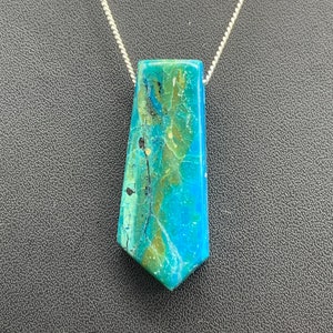 Natural Opalina Pendant: Sterling Silver Chain, Healing Crystal Necklace  TCW 34.32