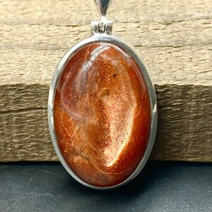 Natural High Quality Sunstone Pendant, Handmade Sunstone Necklace, Healing Crystals, Large Sunstone Pendant in Sterling Silver, 71.60 TCW