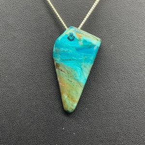 Natural Opalina Pendant: Sterling Silver Chain, Healing Crystal Necklace 22.50 TCW