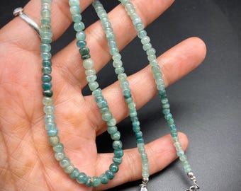 Natural Grandidierite Beads Necklace, Madagascar Gemstone, Adjustable Length