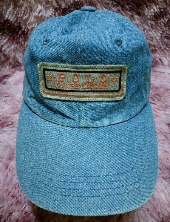 Vintage Denim Polo Ralph Lauren Cap Hat