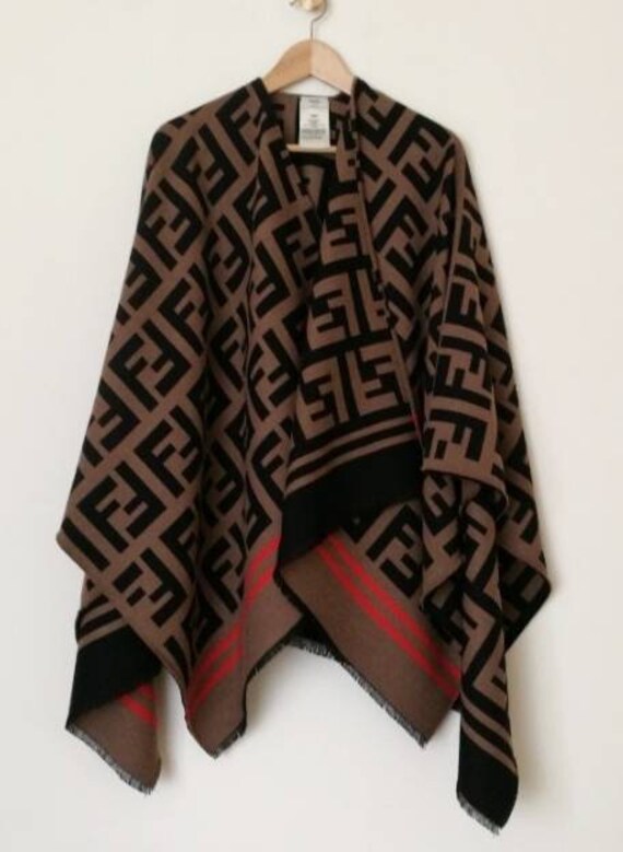 Fendi Wool Logo Ponchos & Cape