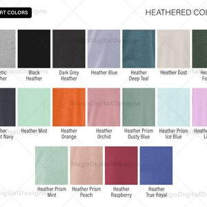 Bella Canvas 3001 Color Chart, Solid and Heather Color Chart Mock up, All Color Options from PRINTFUL U.S. imagem 2