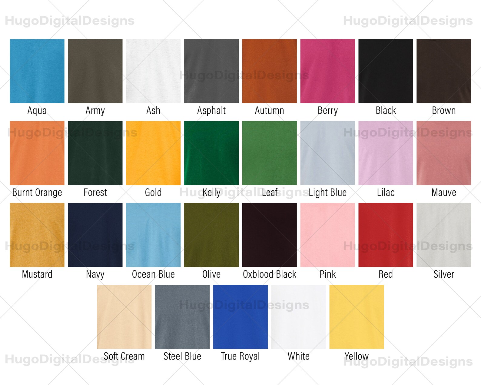 Download Bella Canvas 3001 Color Chart Solid and Heather Color ...