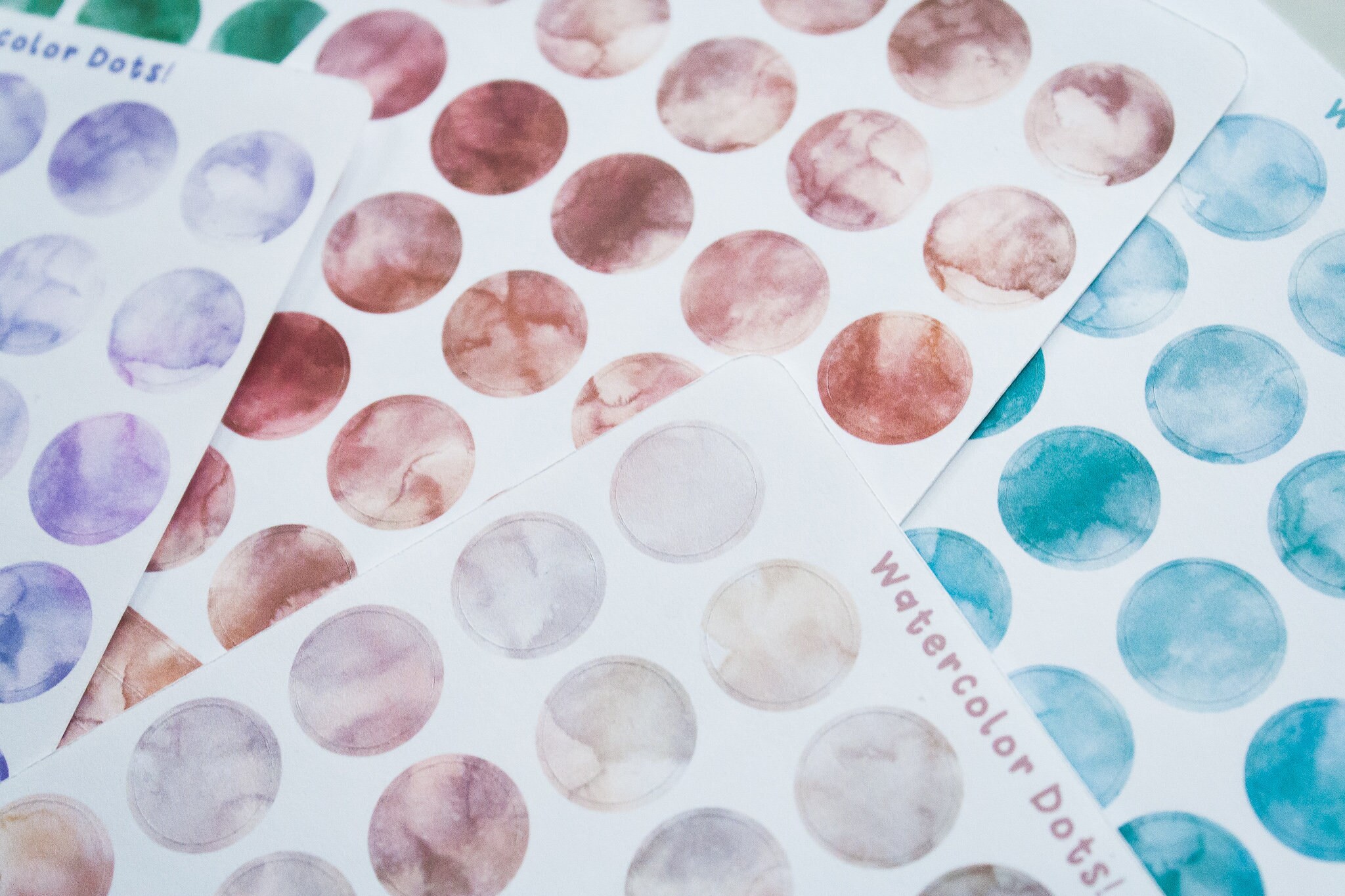 Watercolor Dot Stickers for Planner Aesthetic Sticker Sheet - Etsy