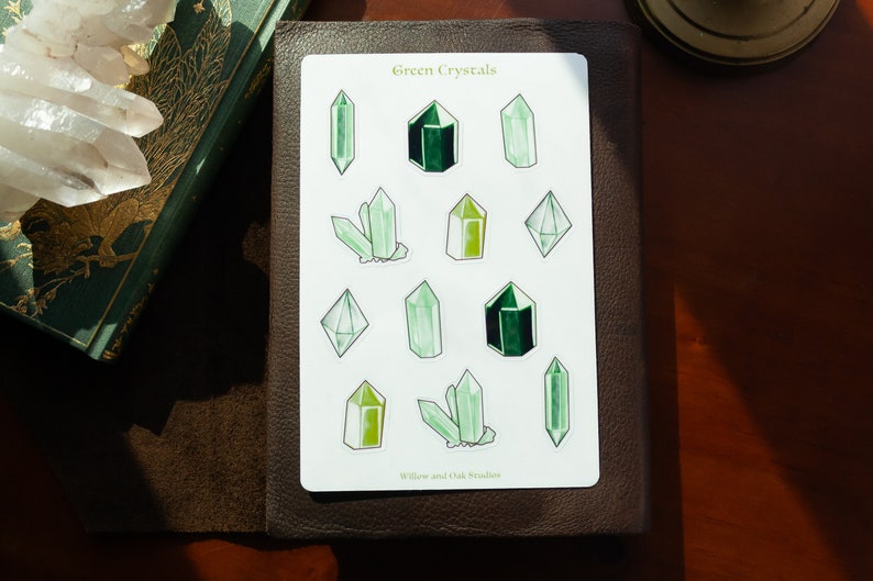 Transparent Crystals Sticker Sheet, Clear Gemstone Journaling Stickers ...