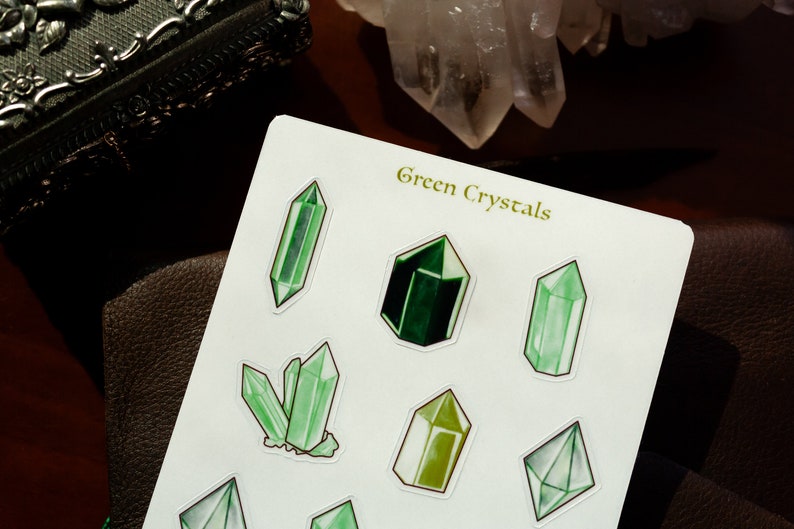 Transparent Crystals Sticker Sheet, Clear Gemstone Journaling Stickers ...