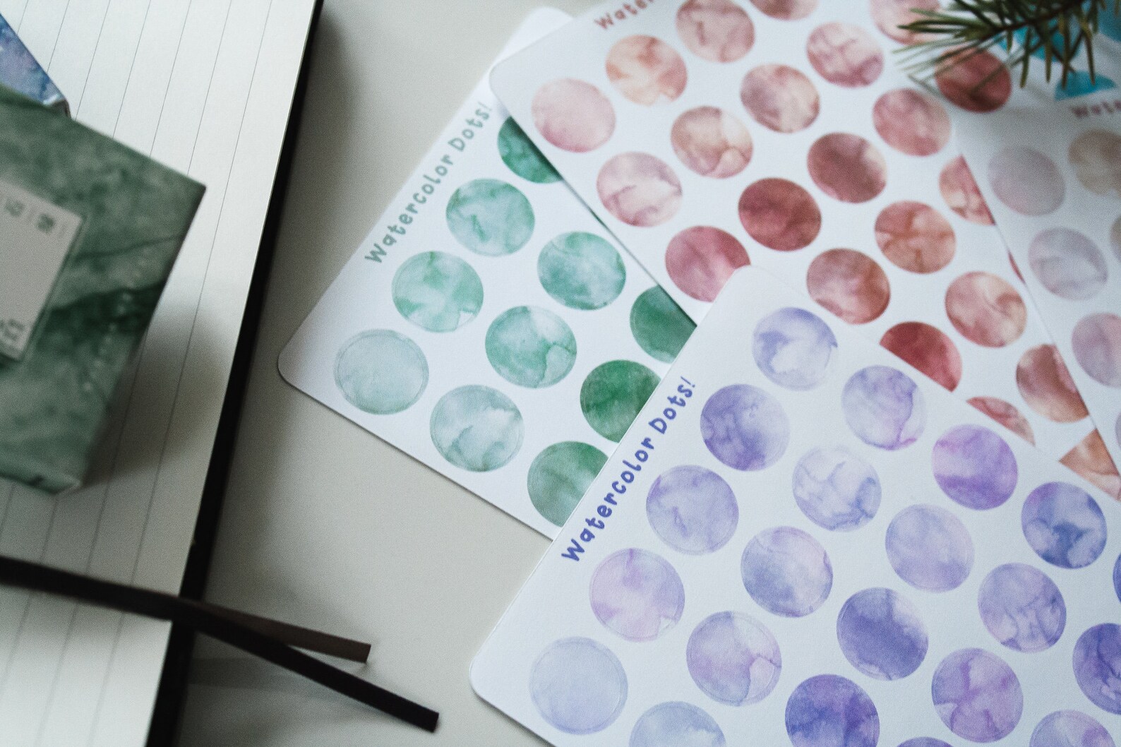 Watercolor Dot Stickers for Planner Aesthetic Sticker Sheet - Etsy