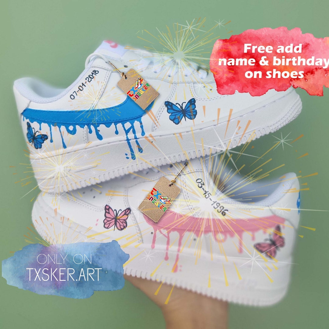 drippy nike air force 1 butterfly