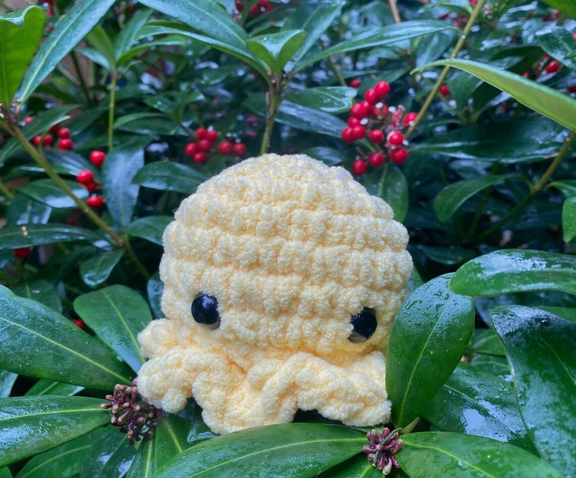 Fuzzy Crochet Baby Octopus Etsy