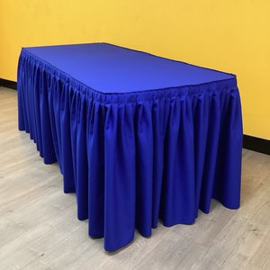 Table skirt , catering table skirt ,decorative table skirt for 6 feet table,pleated table skirt ,faldón para mesa,banquet tablecloth,
