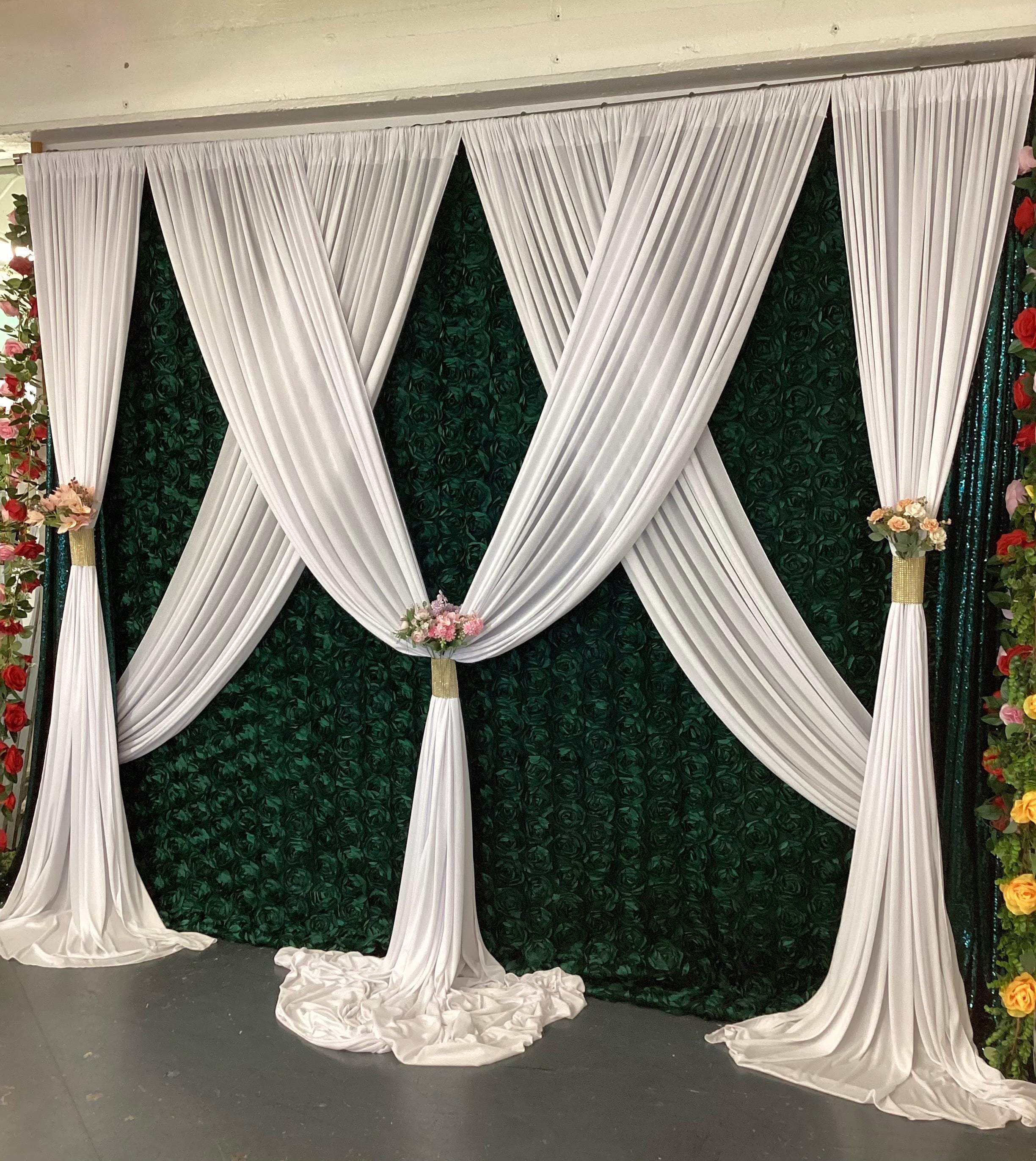Hunton Backdrop White and Hunter Green Backdrop Decoration Set,wedding Decoration ...