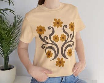 Boho Wildflowers Nature TShirt, Boho Floral Vintage Shirt, Botanical Flower Shirt, Spring Tshirt, Wildflowers