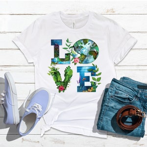 Love T Shirt, Planet Nature Lover Shirt, Earth T Shirt, Tropical Ocean Beach Shirt, Unisex Tee