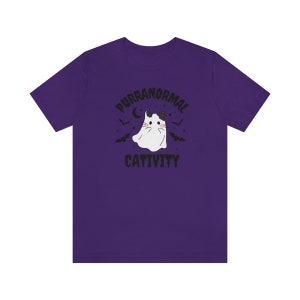 Purranormal Cativity Shirt, Cute Cat Halloween T Shirt, Halloween Cat Shirt, Funny Halloween Cat T Shirt, Spooky Cat Shirt Team Purple
