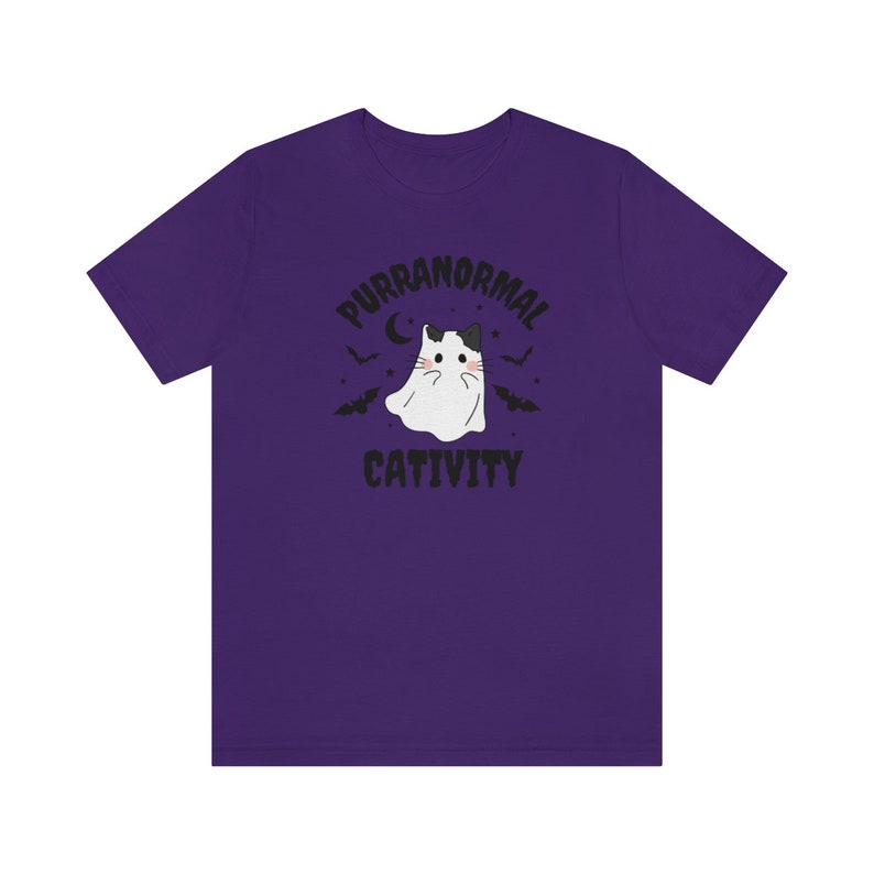 Purranormal Cativity Shirt, Cute Cat Halloween T Shirt, Halloween Cat Shirt, Funny Halloween Cat T Shirt, Spooky Cat Shirt Team Purple