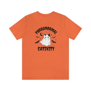 Purranormal Cativity Shirt, Cute Cat Halloween T Shirt, Halloween Cat Shirt, Funny Halloween Cat T Shirt, Spooky Cat Shirt Orange