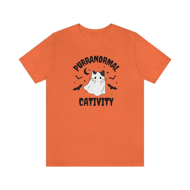Purranormal Cativity Shirt, Cute Cat Halloween T Shirt, Halloween Cat Shirt, Funny Halloween Cat T Shirt, Spooky Cat Shirt Orange
