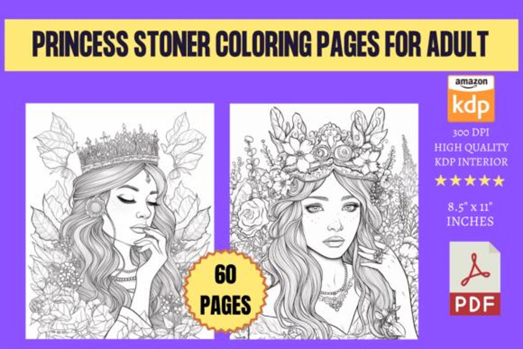 Stoner Moments, Cozy and Cute Princess Stoner Coloring Book for Stress ...