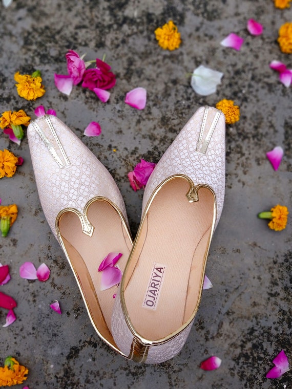 Rose Gold Mens Shoes Khussamen Flatsmen 