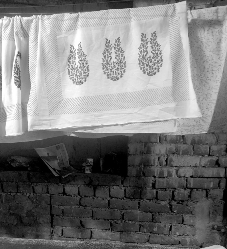 Yellow Indian Hand Block Printed Set of Placemats & Napkins Etsy