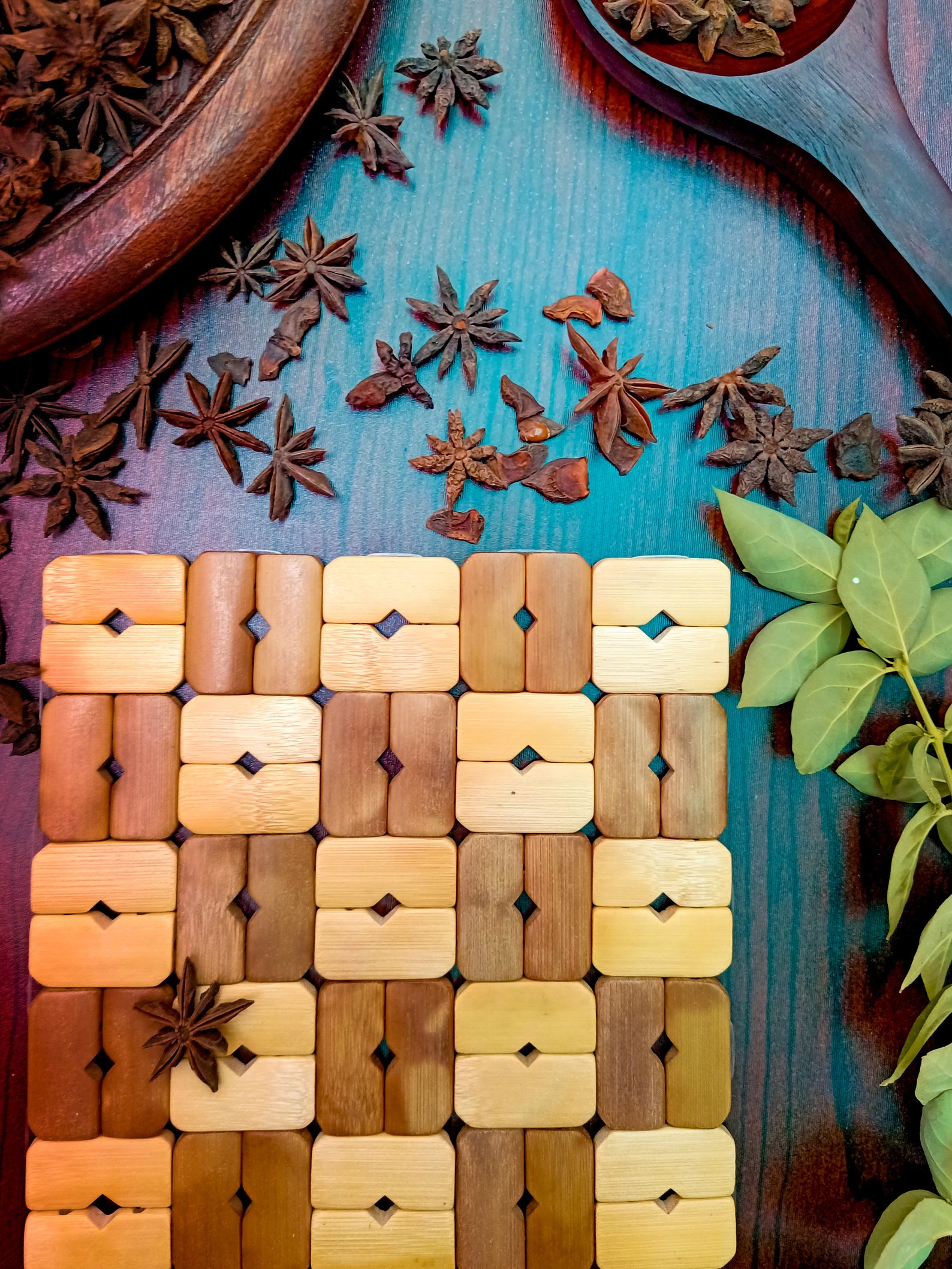 2 Pieces Wooden Heat Mats Nonslip Hand Carved Wooden Mat Etsy