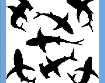 Shark Baby Blanket Knitting Pattern