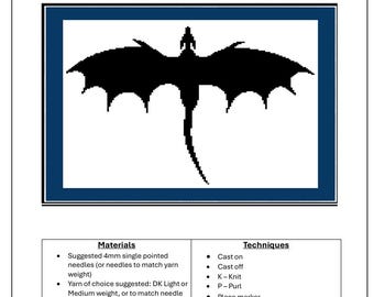 Flying Dragon Baby Blanket Knitting Pattern