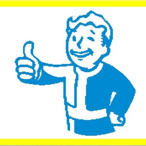 May include: A blue cartoon character with a thumbs up gesture. The character is wearing a blue jacket and white shirt.