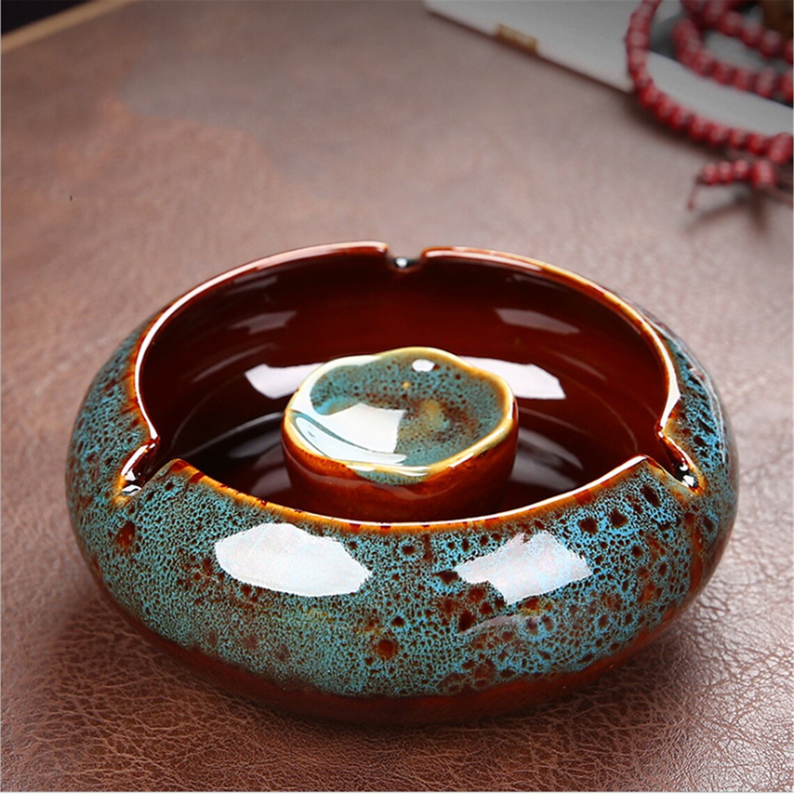Ceramic kiln change creative ashtray large retro windproof Etsy